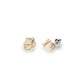 Aros Medium Cube Studs Golden Shadow - Swarovski joyas
