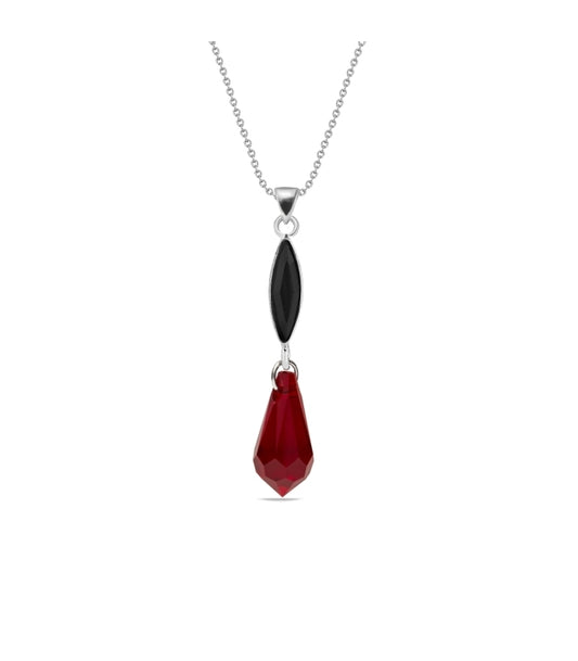 Collar Dew Drop Siam - Spark Silver Jewelry