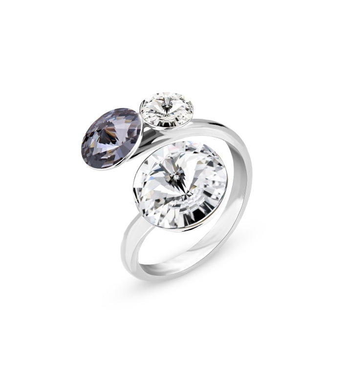 Anillo Lollipop Cristal Silver Night - Swarovski joyas